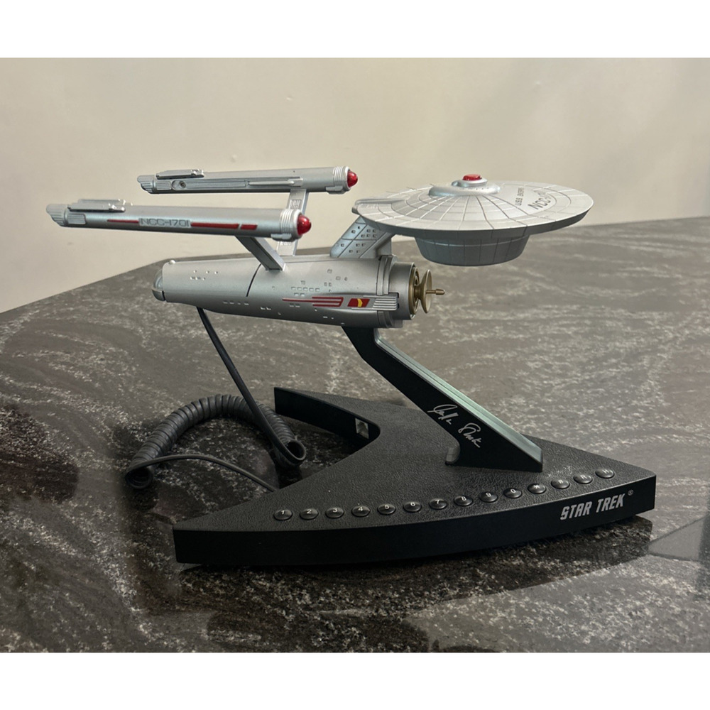 Telemania STAR TREK USS ENTERPRISE TELEPHONE Landline 1993 WORKS SIGNED